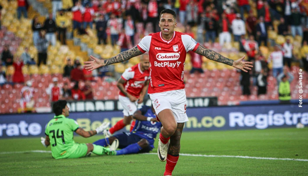 Agustín Rodríguez marcó gol para Santa Fe contra Pasto.