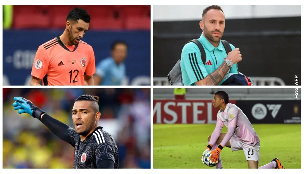 Vargas, Montero, Ospina y Mier, arqueros de la Selección Colombia.