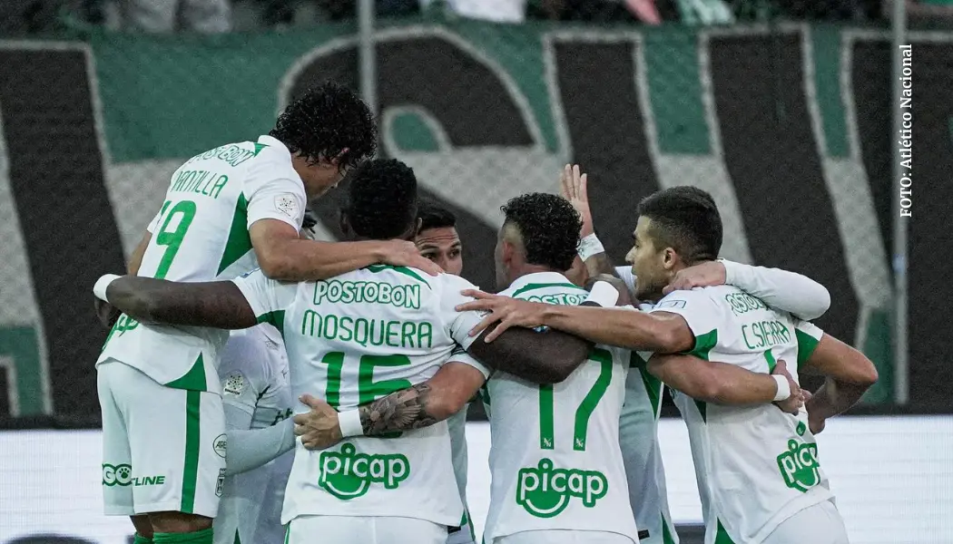 Atlético Nacional previo al inicio del partido vs Águilas