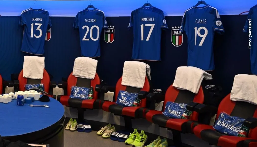 Vestuario de la Selección de Italia.