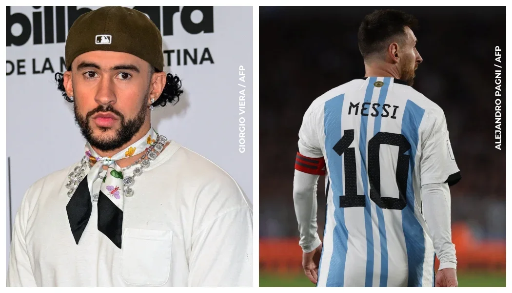 Lionel Messi y Bad Bunny.