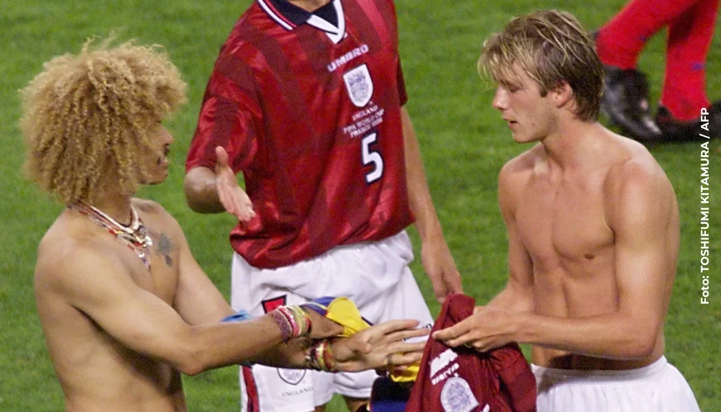 David Beckham y El Pibe Valderrama.