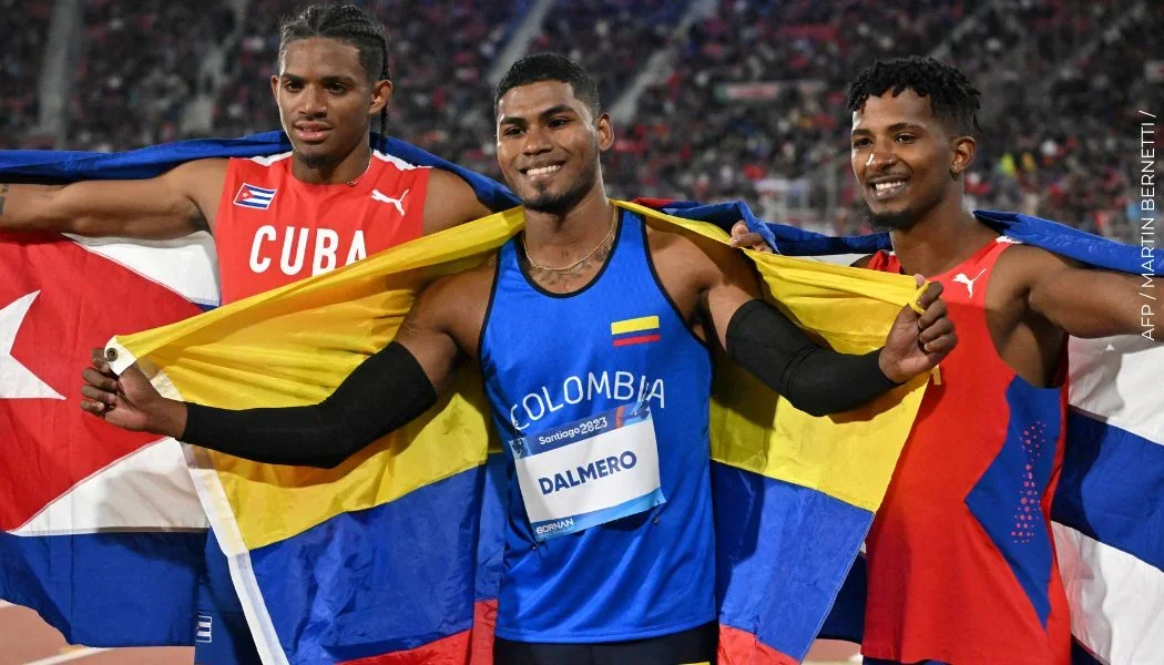 Colombia dominó el salto largo en Santiago con Arnovis Dalmero y Natalia Linares