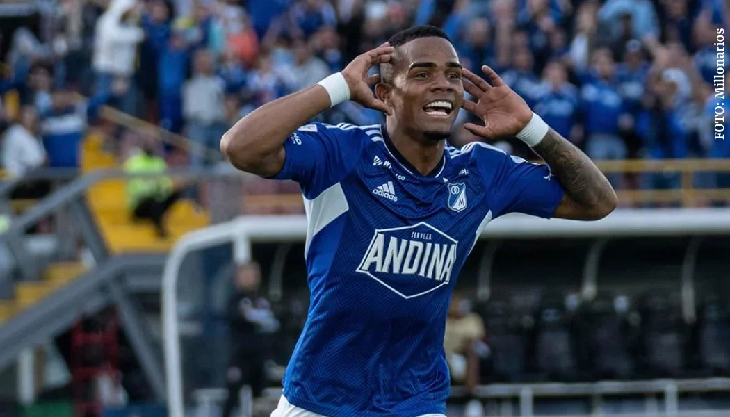 Edgar Guerra celebrando con Millonarios