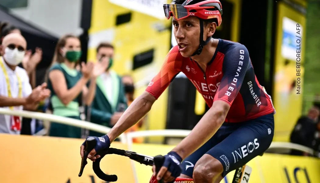 El ciclista boyacense Harold Tejada llegó en la posición treinta y cuatro con el mismo tiempo del ganador de la octava etapa. - Marco BERTORELLO / AFP