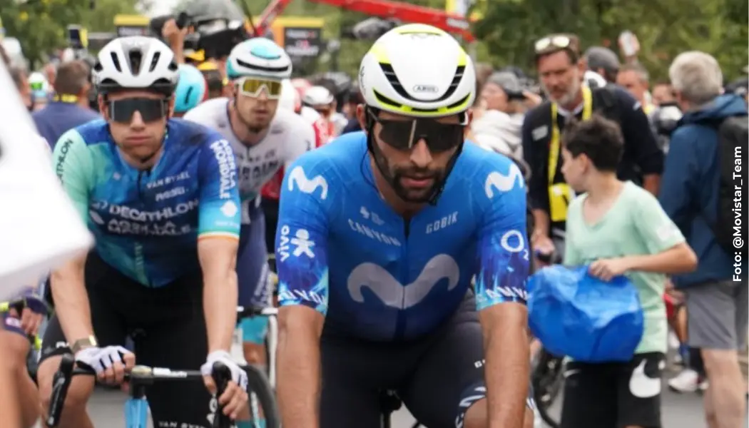 Fernando Gaviria se salva de caída en la etapa 5.