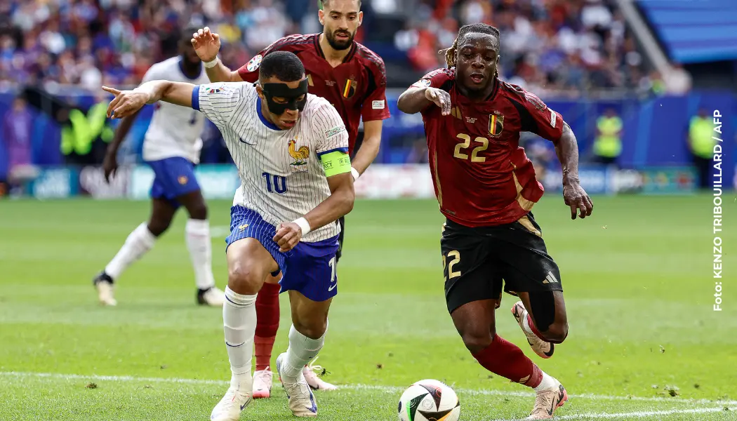 Francia enfrenta a Bélgica en octavos de final de la Eurocopa.