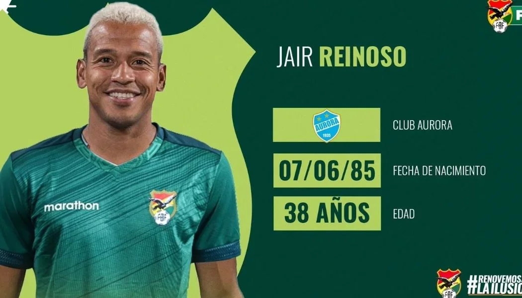 Jair Reinoso convocado por la Selección Bolivia