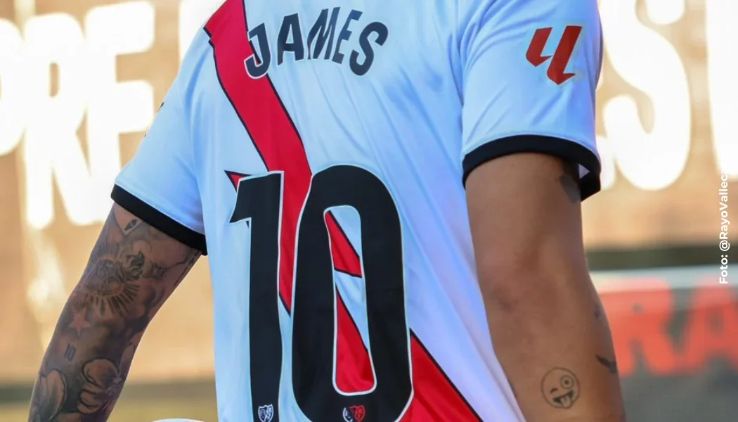 Camiseta James Rodríguez Rayo Vallecano precio 400 mil.