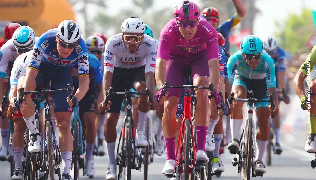 Juan Sebastián Molano y Fernando Gaviria, esprinters colombianos en el Giro 2024.