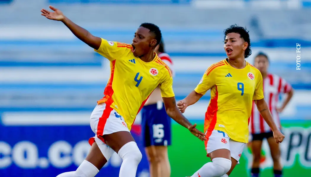 Selección Colombia Femenina Sub 20 celebrando gol