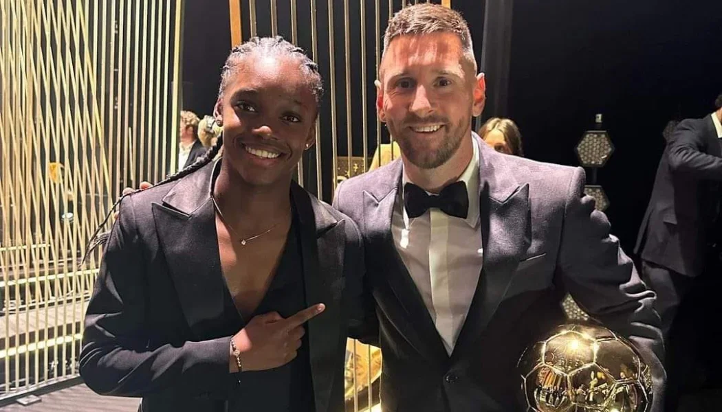 Linda Caicedo con Lionel Messi: ganador del Balón de Oro