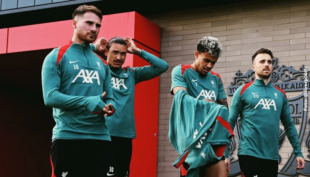 Luis Díaz y la jugada en entrenamiento con el Liverpool.