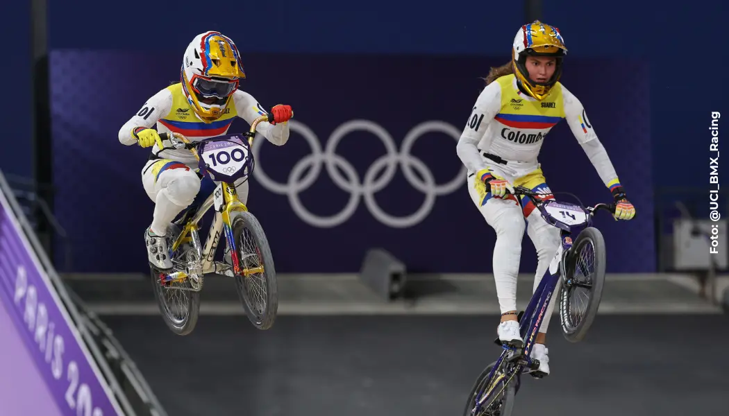 Pajón y Bolle final del BMX en París Juegos Olímpicos.