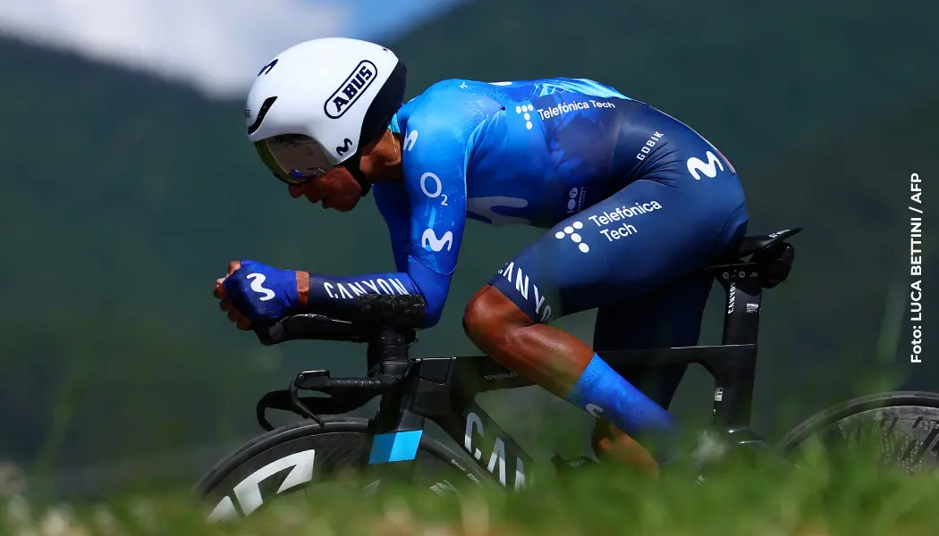 Nairo Quintana en la contrarreloj del Giro.