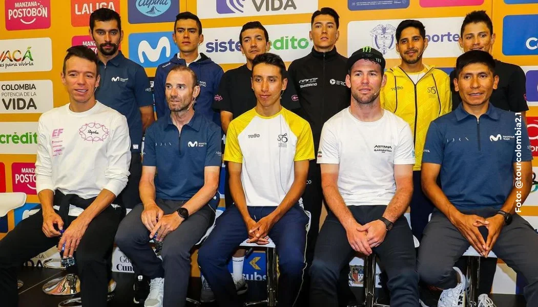 Nairo Quintana, Rigoberto Urán y Egan Bernal.