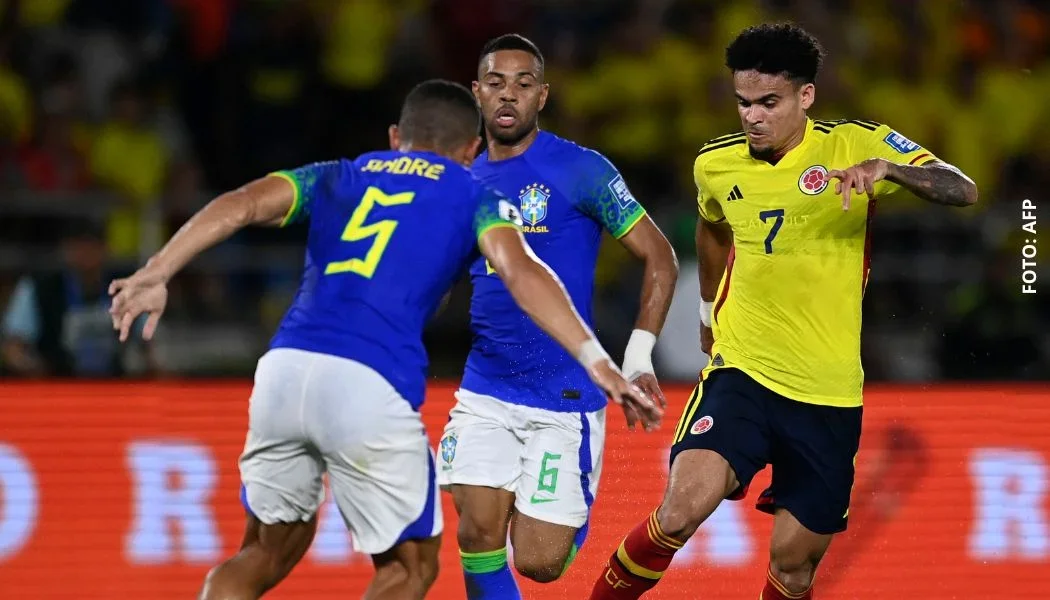 Selección Colombia contra Brasil