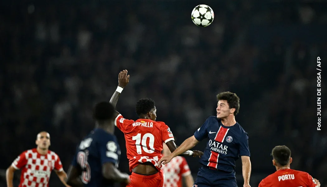 Yaser Asprilla en la Champions League contra PSG.