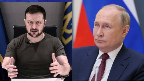 Presidente de Ucrania, Volodímir Zelenski - presidente de Rusia Vladimir Putin