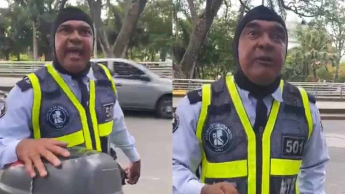Agente de tránsito protagonizó pelea porque le pidieron que usara tapabocas en Cali