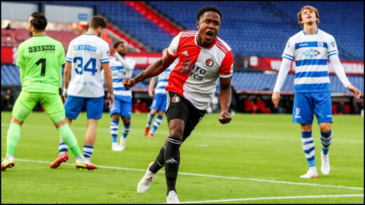 Luis Sinisterra, celebración de gol