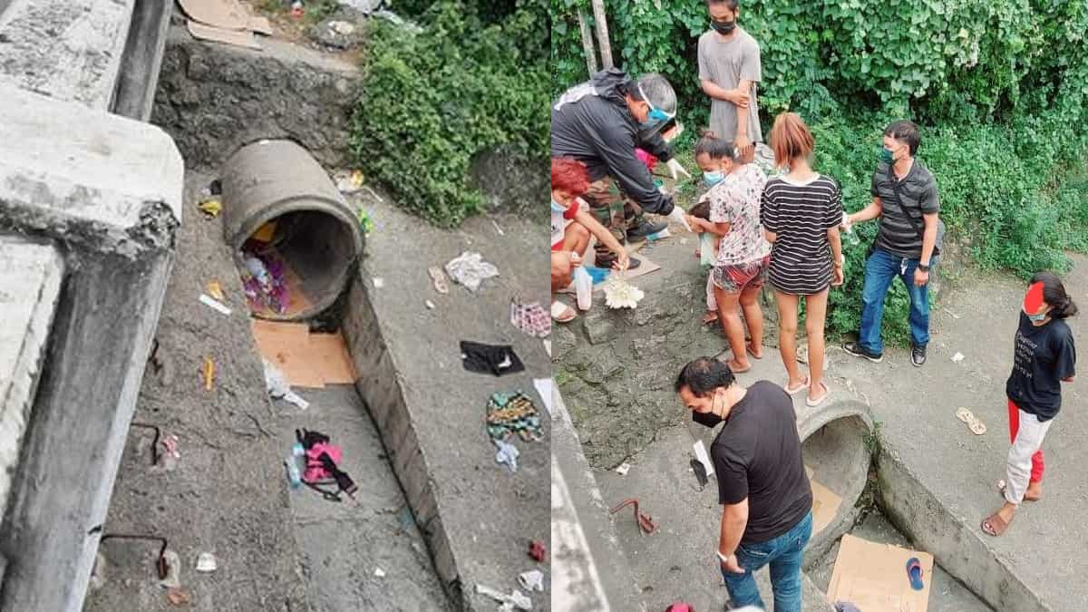 Bebé fue dejada en tubería