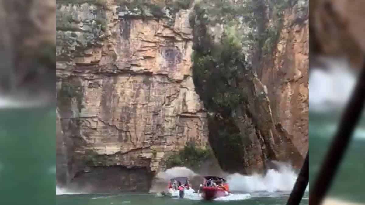 Causas de la caída de una gigantesca piedra sobre lanchas en Brasil