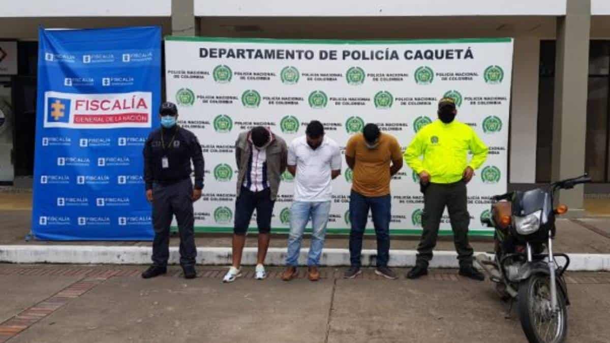 Foto: Fiscalía Capturados por muerte de exgobernador de Caquetá
