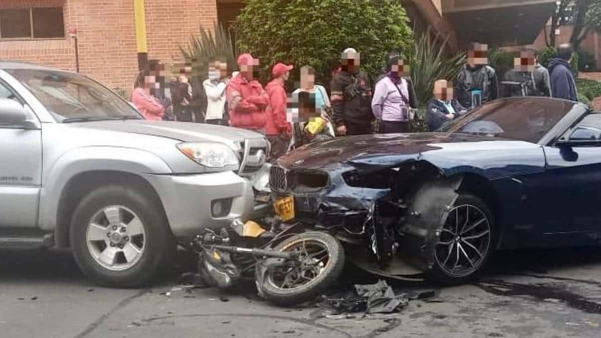 Conductor de BMW estrelló a ladrones en Bogotá