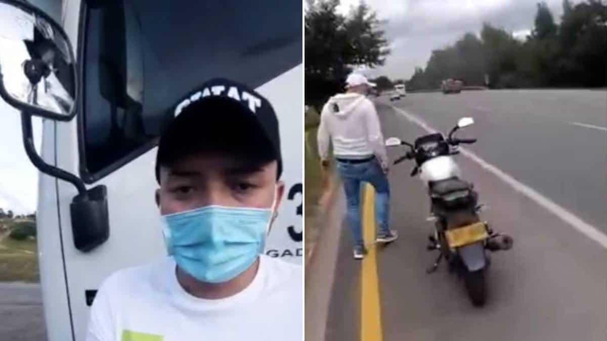 Conductor de volqueta que agredió a un motociclista contó su versión