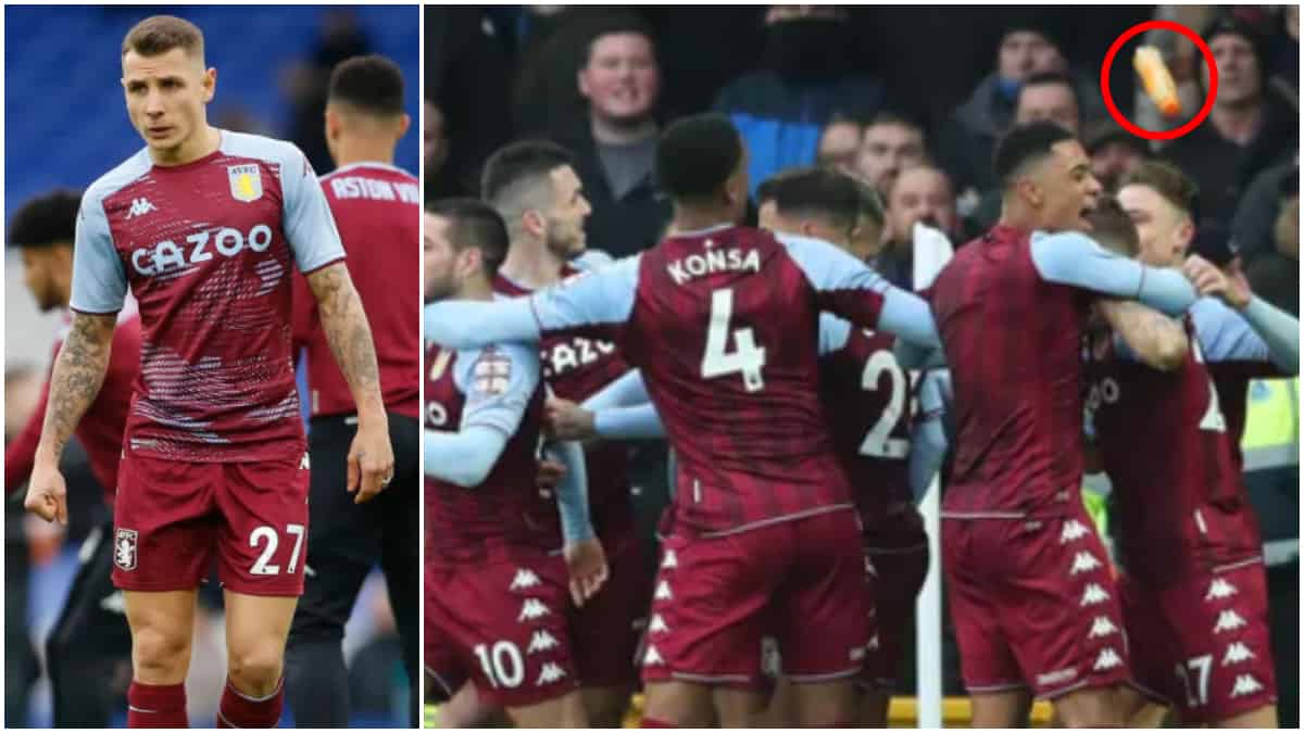 Lucas Digne: hinchas del Everton le tiraron un botellazo en la cabeza