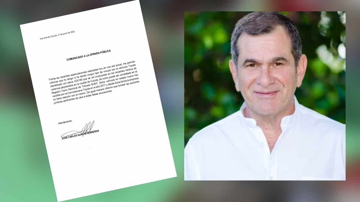 Juan Carlos García - Herreros niega ser propietario de carro usado en atentado en Cúcuta