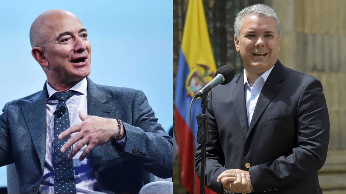 Foto: AFP Presidente Iván Duque se reunió con el empresario Jeff Bezos en Washington