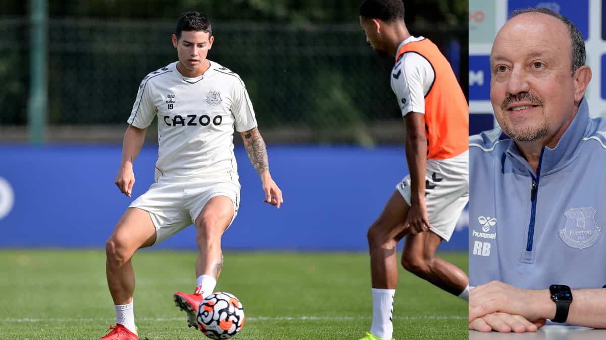 Rafa Benítez no confirmó el regreso de James para jugar con el Everton