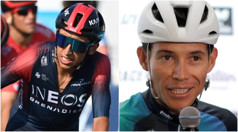 Egan Bernal y Miguel López se preparan Vuelta San Juan. / Fotos: AFP. Egan-Bernal-Superman-2023