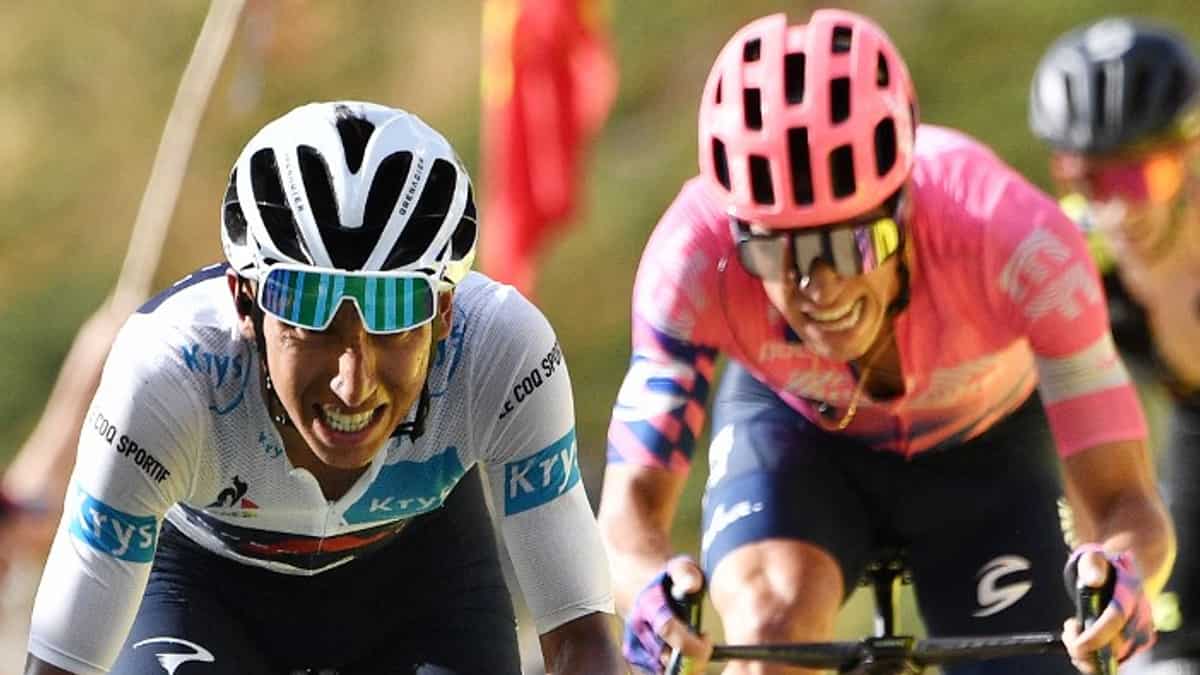 Egan Bernal y Rigoberto Urán
