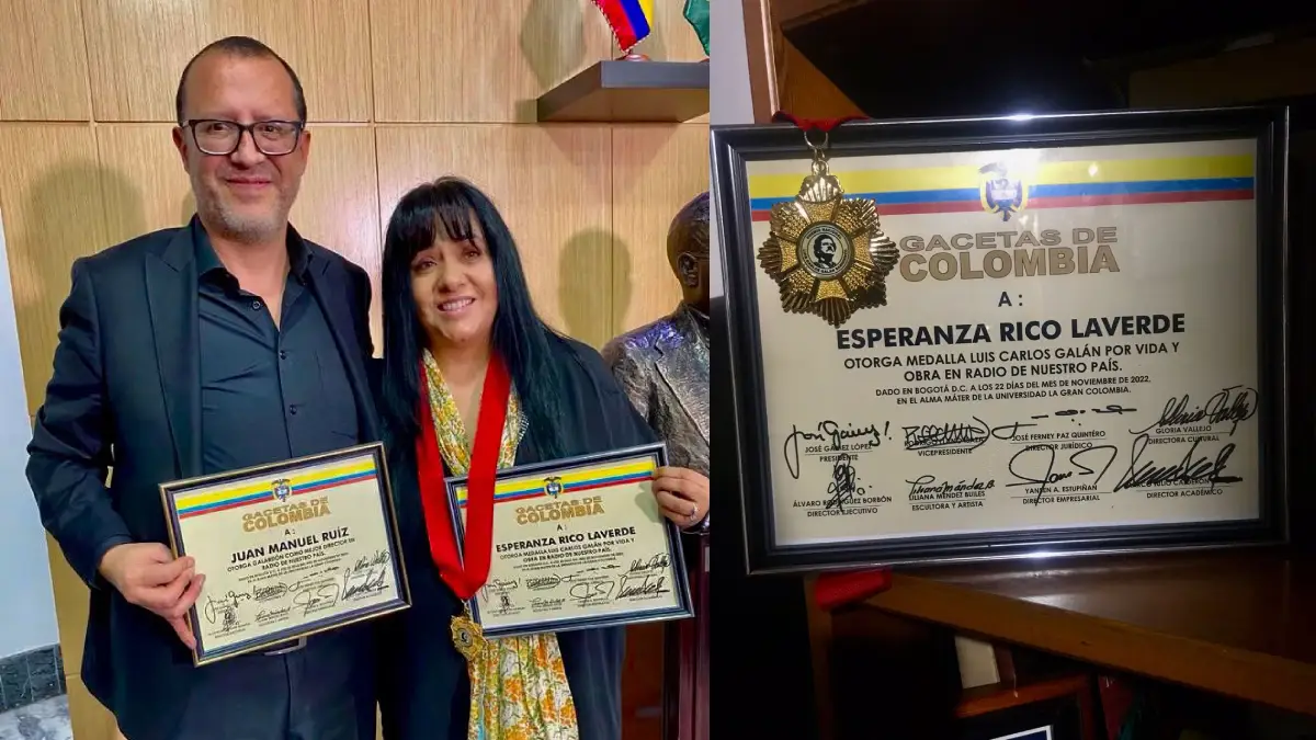 Esperanza Rico recibió la medalla Luis Carlos Galán por la vida y obra en la radio de Colombia.
