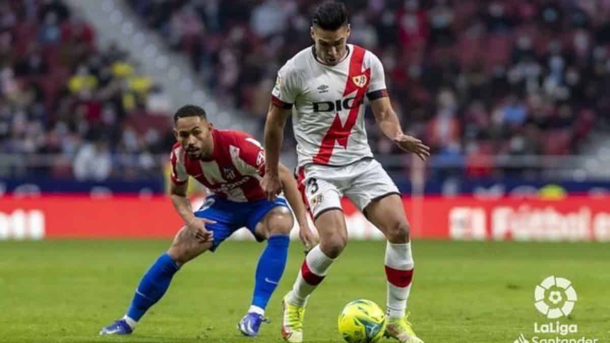 Falcao García en su visita al Atlético de Madrid.