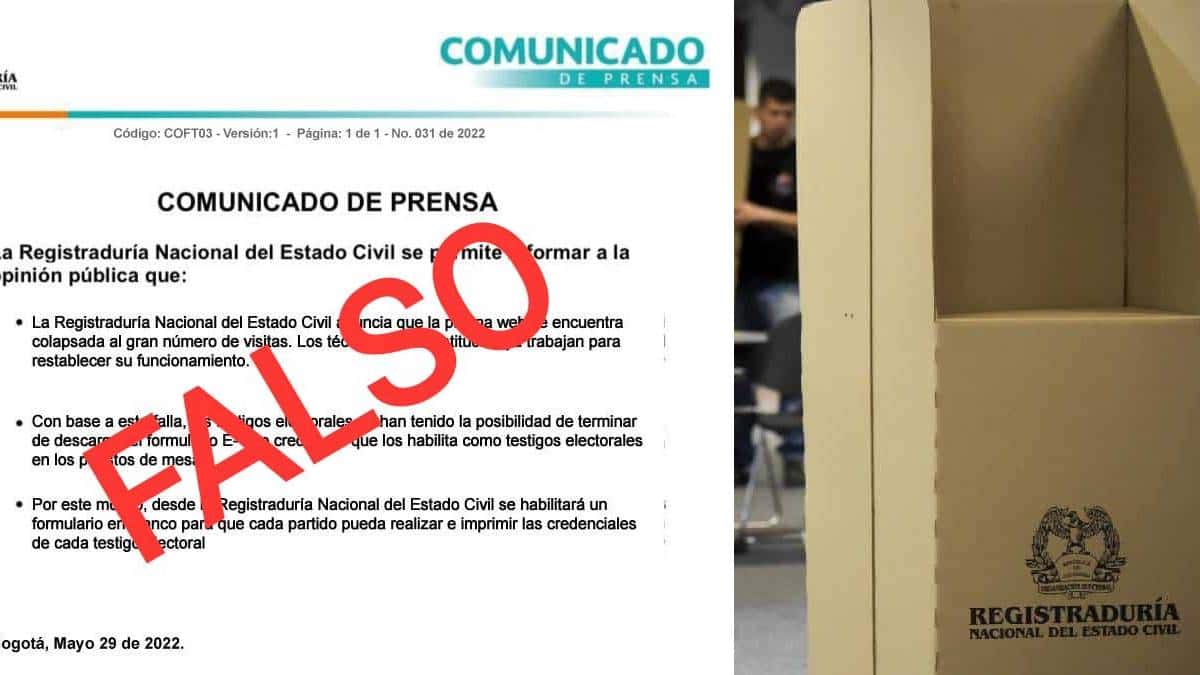 Registraduría desmiente la caída de su página