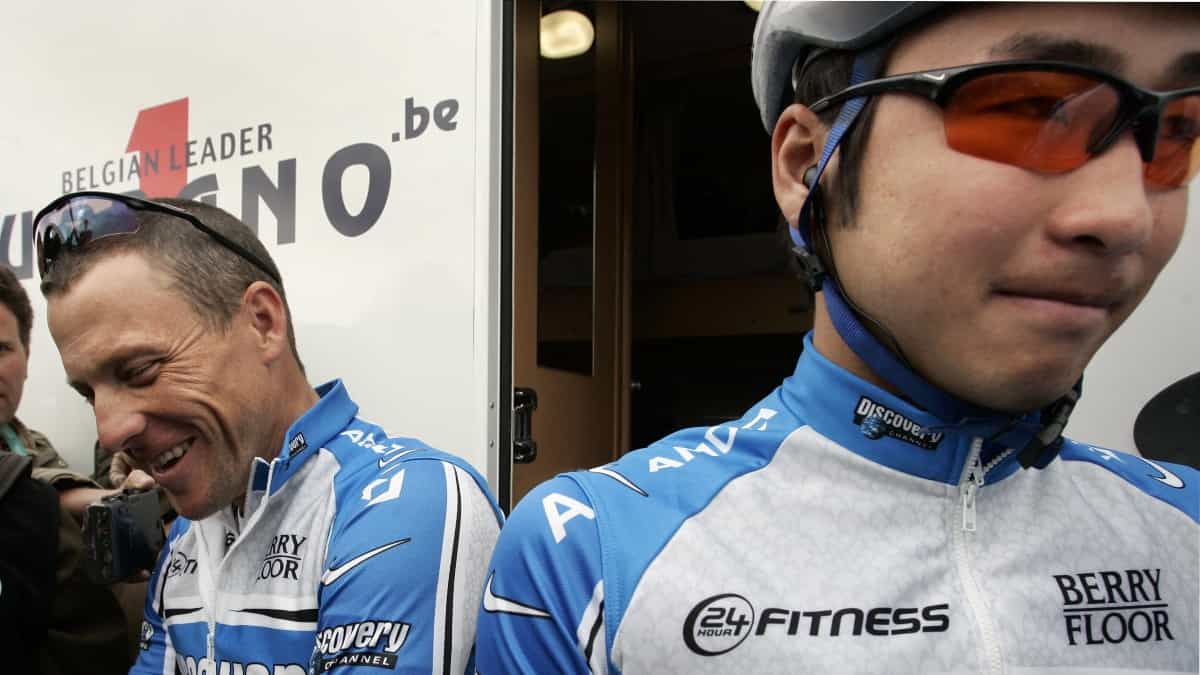 Lance Armstrong y Fumiyuki Beppu