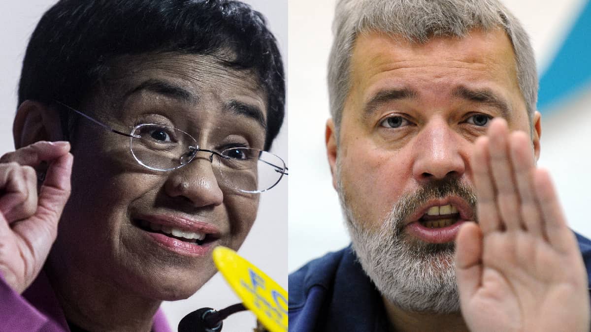 Premio Nobel de la Paz es entregado a periodistas filipina y ruso.