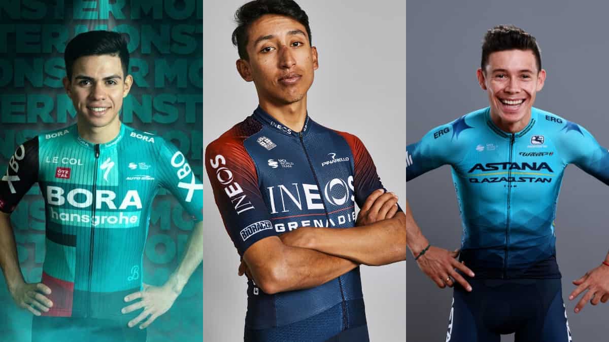Sergio Higuita, Egan Bernal y Miguel Ángel López