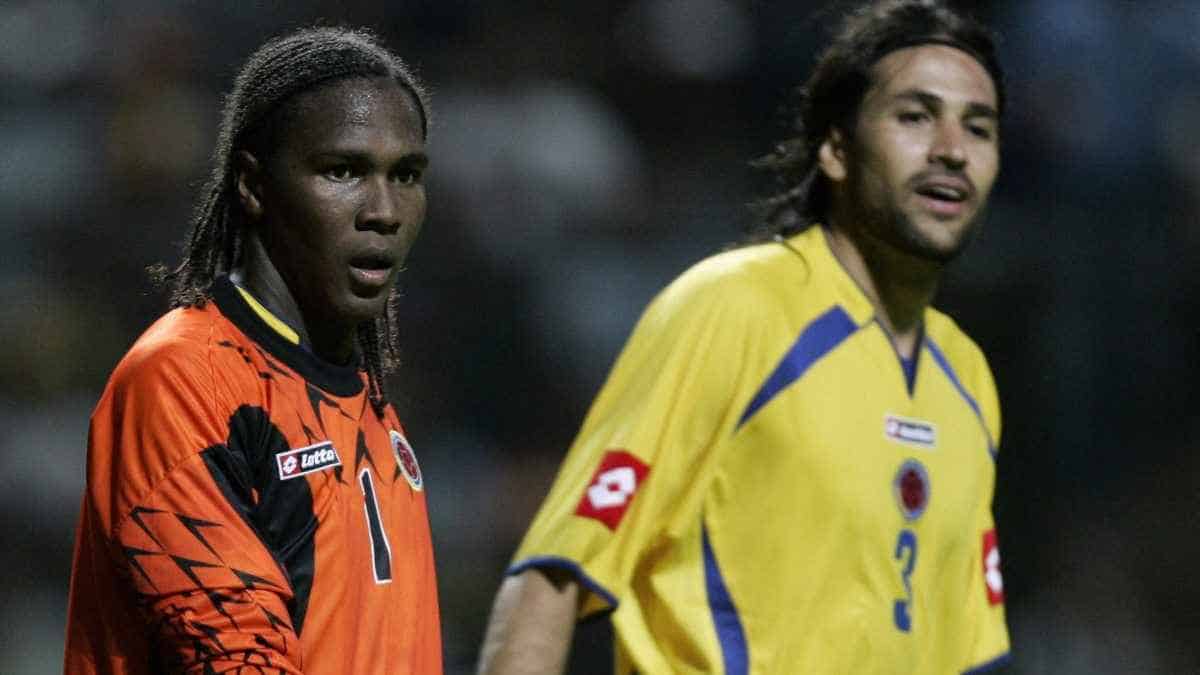 Hugo Rodallega de arquero con la Selección Colombia