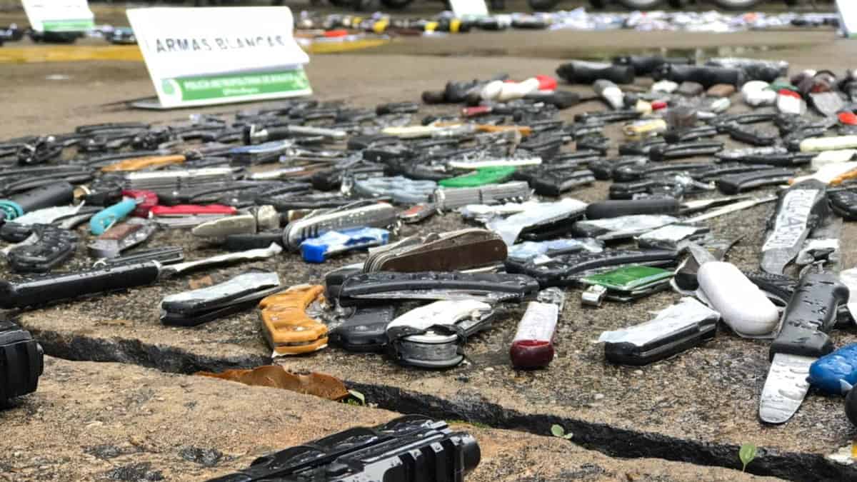 Incautación de armas en Bogotá