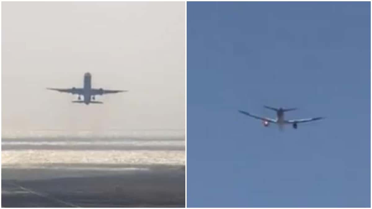 En video: incendio motor de un avión mientras despegaba