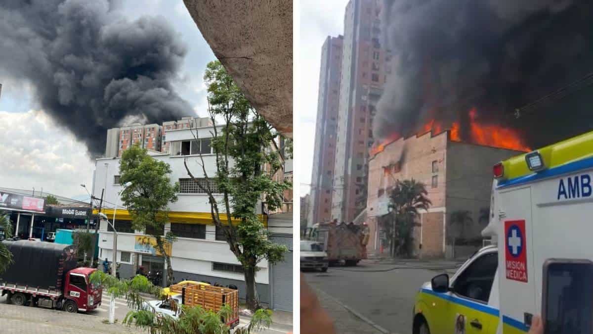 Impresionante incendio en barrio el Chagualo de Medellín