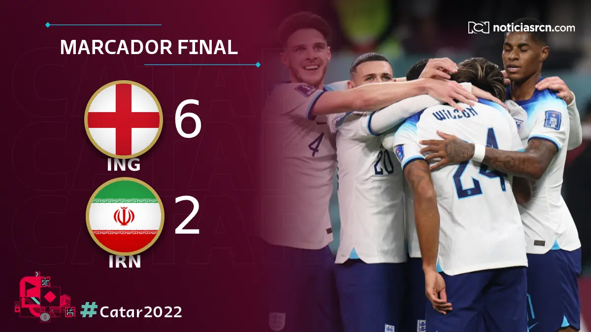 Catar 2022: Inglaterra goleó 6-2 a Irán en el grupo B. / Inglaterra-vs-Irán-crónica
