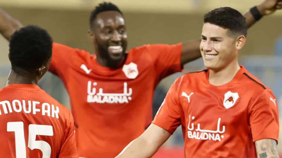 la asistencia de James para el primero de Al-Rayyan contra Al-Wakrah
