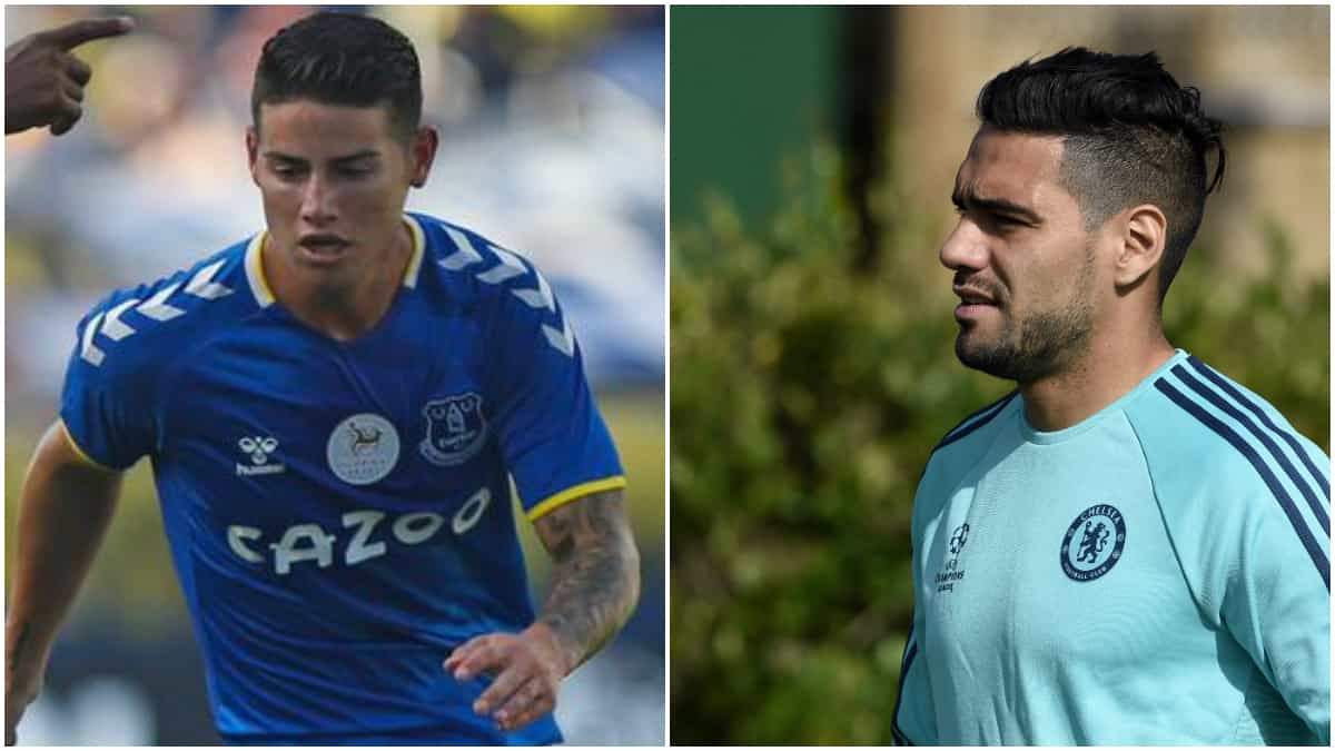 Fotos: Florida Cup y AFP. James Rodríguez (Everton) y Falcao García (Chelsea)