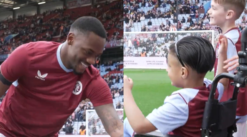 Jhon Durán y emotivo gesto con niño en silla de ruedas